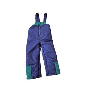 London Fog Vintage 90s Y2K Kids Snowsuit Snowpants Blue Sz 7 NWOT